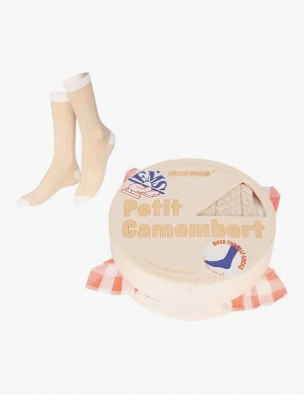 New Original and fun socks - Camembert cheese pattern -Knee high- fit all one Sz